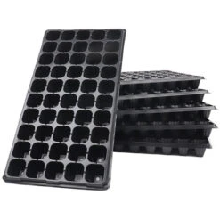50 Plateaux De Semis Minces Avec Dôme Et Base Pour Serre - Mini Propagation Pour La Culture Des Graines (noir/6 Pièces)