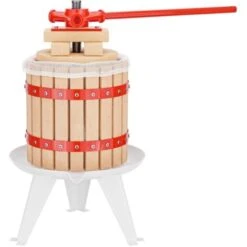 12L Presse à Fruits Incl. Torchon Pour Pressoir Vin Fruit Chêne Cidre De Pommes
