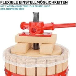 18L Presse à Fruits Incl. Torchon Pour Pressoir Vin Fruit Chêne Cidre De Pommes -Terre Tendre Soldes Boutique 834802 3