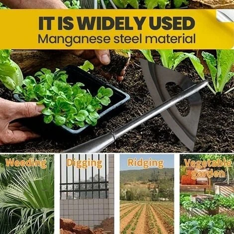 AIDUCHO Houe Creuse Durcie Tout En Acier, Râteau De Désherbage à Main, Accessoires D'extracteur De Mauvaises Herbes Pour Pelle à Houe, Outils De Jardinage 4 AIDUCHO Houe Creuse Durcie Tout En Acier, Râteau De Désherbage à Main, Accessoires D'extracteur De Mauvaises Herbes Pour Pelle à Houe, Outils De Jardinage – Image 4