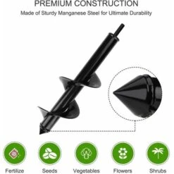 Wick Foret De Jardin Foret Hélicoïdal Outil De Plantation Pratique Creuser Des Trous Cultiver Des Bulbes De Fleurs Profondes Foret Hexagonal Pour Arbres (Diamètre 80 X 300 Mm) -Terre Tendre Soldes Boutique 85773596 3