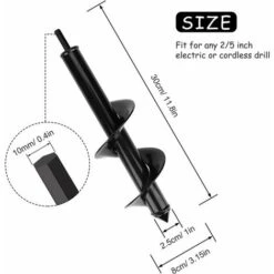 Wick Foret De Jardin Foret Hélicoïdal Outil De Plantation Pratique Creuser Des Trous Cultiver Des Bulbes De Fleurs Profondes Foret Hexagonal Pour Arbres (Diamètre 80 X 300 Mm) -Terre Tendre Soldes Boutique 85773596 5