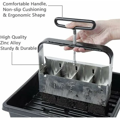 Presse Motte Pour Semis, Outil De Blocage De Sol, Pour Serre De Jardin Bloqueur De Sol Pour Plantules, Boutures, Serres, Semoir À Graines 4 Presse Motte Pour Semis, Outil De Blocage De Sol, Pour Serre De Jardin Bloqueur De Sol Pour Plantules, Boutures, Serres, Semoir À Graines – Image 4