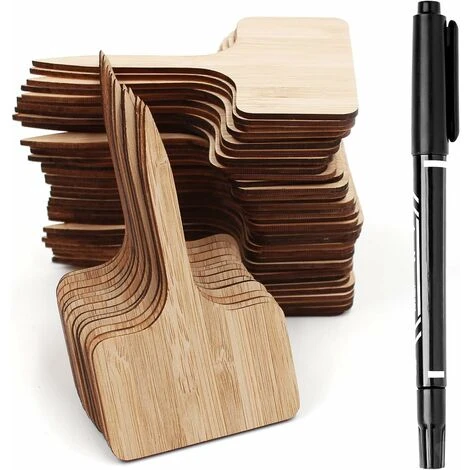 Lot De 50 étiquettes De Plantes En Bambou Avec Marqueurs, étiquettes De Plantes En Bois T Marqueurs De Jardin Pour Graines En Pot Herbes Fleurs Légumes (6 X 10 Cm) 1 Lot De 50 étiquettes De Plantes En Bambou Avec Marqueurs, étiquettes De Plantes En Bois T Marqueurs De Jardin Pour Graines En Pot Herbes Fleurs Légumes (6 X 10 Cm)