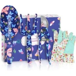DEWINNER Ensemble D'Outils De Jardin, 3 Pièces Lady Main Plantation Jardinage Cadeau, Poignée Ergonomique, Succulent Bonsaï Lady Plante Outil, Sécateur, Pelles,râteau à Main