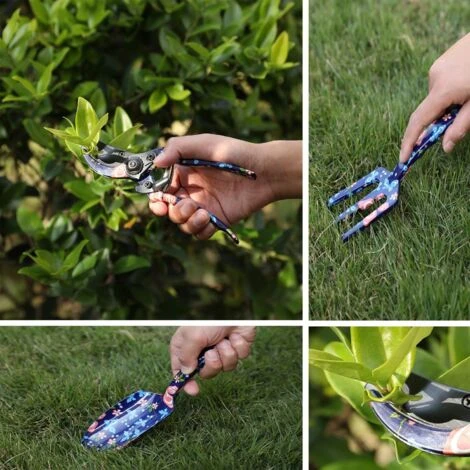 DEWINNER Ensemble D'Outils De Jardin, 3 Pièces Lady Main Plantation Jardinage Cadeau, Poignée Ergonomique, Succulent Bonsaï Lady Plante Outil, Sécateur, Pelles,râteau à Main 3 DEWINNER Ensemble D'Outils De Jardin, 3 Pièces Lady Main Plantation Jardinage Cadeau, Poignée Ergonomique, Succulent Bonsaï Lady Plante Outil, Sécateur, Pelles,râteau à Main – Image 3