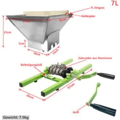 AUFUN Presse à Fruits Presse à Vin Presse à Jus Presse à Purée + Moulin à Fruits Hachoir à Fruits Manuel Avec Manivelle, Pour Moulin à Raisins (12L Presse à Fruits + 7L Moulin à Fruits) -Terre Tendre Soldes Boutique 87109971 3