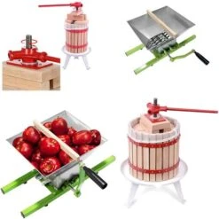 AUFUN Presse à Fruits Presse à Vin Presse à Jus Presse à Purée + Moulin à Fruits Hachoir à Fruits Manuel Avec Manivelle, Pour Moulin à Raisins (12L Presse à Fruits + 7L Moulin à Fruits) -Terre Tendre Soldes Boutique 87109971 4
