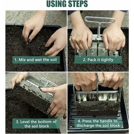 AQIUO Presse Motte Pour Semis, Outil De Blocage De Sol, Pour Serre De Jardin Bloqueur De Sol Pour Plantules, Boutures, Serres, Semoir À Graines 5 AQIUO Presse Motte Pour Semis, Outil De Blocage De Sol, Pour Serre De Jardin Bloqueur De Sol Pour Plantules, Boutures, Serres, Semoir À Graines – Image 5