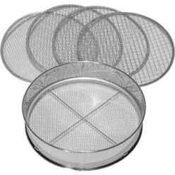 5000, Tamis De Jardin 5en1, 5 Inserts Interchangeables Ø 3,5,8,10,12 Mm De Finesse, Passoire Pour Terre, Pierres, Compost, Sable Et Gravier 30cm Rond, Métal, Inoxydable
