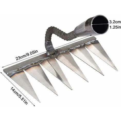 Râteau Déchaumeur Râteaux à Main En Métal Pour Jardinage, Désherbage - Râteau à Dents Robuste En Métal, Déchaumage, Désherbage, Râteau De Superficie, Roche, Gravier, Râteau De Cultivateur De Generic 4 Râteau Déchaumeur Râteaux à Main En Métal Pour Jardinage, Désherbage - Râteau à Dents Robuste En Métal, Déchaumage, Désherbage, Râteau De Superficie, Roche, Gravier, Râteau De Cultivateur De Generic – Image 4