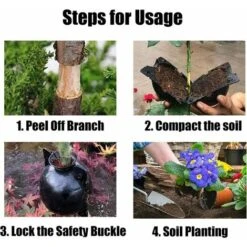 12 Pcs Plante Haute Pression Boîte Jardin Croissance Culture Greffe Haute Propagation Boule Plante Enracinement Dispositif Pour Jardin Croissance Culture Greffe -Terre Tendre Soldes Boutique 88836366 4