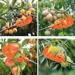 Panier Cueilleur De Fruits Cueille Fruits Cueilleur De Pommes Panier De Cueillette Pratique Sans Poteau Facile Assembler Pour Le Verger, La Ferme, Le Jardin, Le Luth, La Cerise Etc（Jaune Et Orange） -Terre Tendre Soldes Boutique 88927444 3
