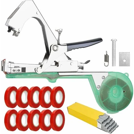 KAEJYIUTOutil De Liage De Plantes, Outil De Tapener De Machine De Liage Dusine Avec 10 Rouleaux De Ruban Et 10000 Agrafes, Machine à Relier à La Main Pour Plantes Grimpantes, Tomates, Raisins 1 KAEJYIUTOutil De Liage De Plantes, Outil De Tapener De Machine De Liage Dusine Avec 10 Rouleaux De Ruban Et 10000 Agrafes, Machine à Relier à La Main Pour Plantes Grimpantes, Tomates, Raisins