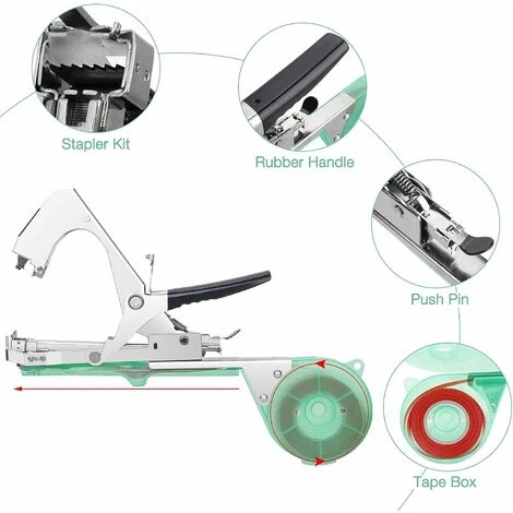 KAEJYIUTOutil De Liage De Plantes, Outil De Tapener De Machine De Liage Dusine Avec 10 Rouleaux De Ruban Et 10000 Agrafes, Machine à Relier à La Main Pour Plantes Grimpantes, Tomates, Raisins 3 KAEJYIUTOutil De Liage De Plantes, Outil De Tapener De Machine De Liage Dusine Avec 10 Rouleaux De Ruban Et 10000 Agrafes, Machine à Relier à La Main Pour Plantes Grimpantes, Tomates, Raisins – Image 3