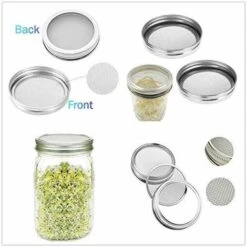Lot De 4 Grands Couvercles En Acier Inoxydable Avec Bonne Aération Pour Germination De Graines Biologiques Dans Votre Cuisine -Terre Tendre Soldes Boutique 89309783 5