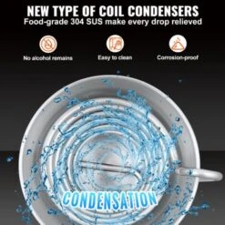 VEVOR Distillateur Alambic Chaudiere A Spiritueux Acier Inoxydable 30L Ф35x35cm -Terre Tendre Soldes Boutique 89948897 5