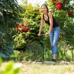 Relaxdays Tarière Manuelle, Ø 140 Mm, Bèche Pour Les Arbres, Plantations, L : 90 Cm, Jardinage, Poteaux De Cloture, Vert -Terre Tendre Soldes Boutique 90586710 2