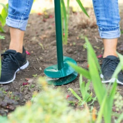 Relaxdays Tarière Manuelle, Ø 140 Mm, Bèche Pour Les Arbres, Plantations, L : 90 Cm, Jardinage, Poteaux De Cloture, Vert -Terre Tendre Soldes Boutique 90586710 3