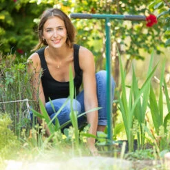 Relaxdays Tarière Manuelle, Ø 140 Mm, Bèche Pour Les Arbres, Plantations, L : 90 Cm, Jardinage, Poteaux De Cloture, Vert -Terre Tendre Soldes Boutique 90586710 5