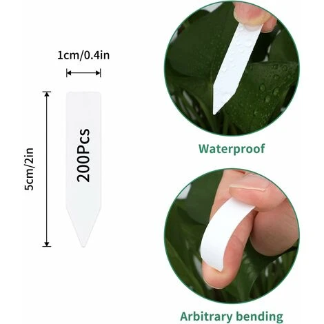 200 Pièces 5 X 1 Cm Petites étiquettes Blanches De Plantes, Marqueurs De Jardin En Plastique 2 200 Pièces 5 X 1 Cm Petites étiquettes Blanches De Plantes, Marqueurs De Jardin En Plastique – Image 2