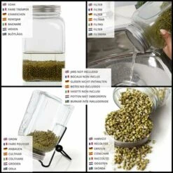 6 Pièces - 4 Couvercles En Acier Inoxydable Et 2 Supports - Kit Germination Graine Pour Pots à Large Ouverture Pour Germes De Graines, Brocoli, Luzerne, Haricot 8 6 Pièces - 4 Couvercles En Acier Inoxydable Et 2 Supports - Kit Germination Graine Pour Pots à Large Ouverture Pour Germes De Graines, Brocoli, Luzerne, Haricot -Terre Tendre Soldes Boutique 90718011 4