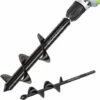 Jardin Tarière Ø 80 Et Ø 40 Mm 2 Pièces, Forets De Jardin En Spirale, Outil De Plantation Pratique Pour Faire Rapidement Trou Et Planter Des Fleurs Arbres Arbustes