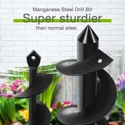 Jardin Tarière Ø 80 Et Ø 40 Mm 2 Pièces, Forets De Jardin En Spirale, Outil De Plantation Pratique Pour Faire Rapidement Trou Et Planter Des Fleurs Arbres Arbustes -Terre Tendre Soldes Boutique 92473701 4