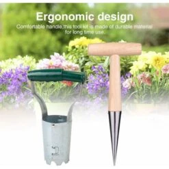 Lot De 2 Outils De Jardinière à Bulbes Avec Poignée En Bois - Outil De Jardinage Pour Plantes Grasses, Plantes Grasses, Plantoir à Bulbes - Taille : 2 Pièces -Terre Tendre Soldes Boutique 92695689 5