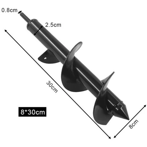Mèche Jardin Tarière Ø80 Ø40 Jardinage Forets De Jardin En Spirale Mèche Thermique Outil De Plantation Pour Faire Trous Terre De Poteaux 3 Mèche Jardin Tarière Ø80 Ø40 Jardinage Forets De Jardin En Spirale Mèche Thermique Outil De Plantation Pour Faire Trous Terre De Poteaux – Image 3