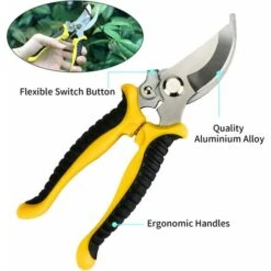 Ensemble Outils De Jardinage, Outils De Jardin En Têtes Robustes Aluminium Et Poignées Ergonomiques, Kit De Jardinage Avec Sécateur, Pelles Truelle, Transplanteur, Râteau à Main, Gants -Terre Tendre Soldes Boutique 93280620 5