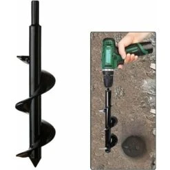 Jardin Foreuse, Tige Hexagonale Acier Inoxydable, Tariere Thermique, Creuser Des Trous Cultiver En Profondeur, Outil De Plantation Pratique, Pour Fleur Planter Des Arbres Arbustes-(Dia: 8cm L: 30cm)