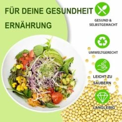 Bocaux à Germer De, 950 ML Germoir En Verre Avec, Germoir Pour Graines à Germer, 2 Grilles, 2 Supports, 1 Bol De Germination, Bocal à Germes Pour Brocoli, Eau CéLeri, Luzerne, Haricots Verts 9 Bocaux à Germer De, 950 ML Germoir En Verre Avec, Germoir Pour Graines à Germer, 2 Grilles, 2 Supports, 1 Bol De Germination, Bocal à Germes Pour Brocoli, Eau CéLeri, Luzerne, Haricots Verts -Terre Tendre Soldes Boutique 93348722 5