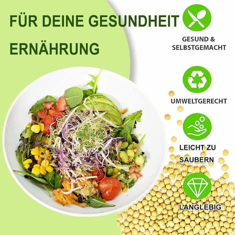 Bocaux à Germer De, 950 ML Germoir En Verre Avec, Germoir Pour Graines à Germer, 2 Grilles, 2 Supports, 1 Bol De Germination, Bocal à Germes Pour Brocoli, Eau CéLeri, Luzerne, Haricots Verts 5 Bocaux à Germer De, 950 ML Germoir En Verre Avec, Germoir Pour Graines à Germer, 2 Grilles, 2 Supports, 1 Bol De Germination, Bocal à Germes Pour Brocoli, Eau CéLeri, Luzerne, Haricots Verts – Image 5