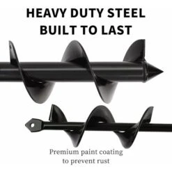 Mèche Jardin Tarière Ø80mm×300mm + Ø40mm×220mm 2 Pièces, Forets De Jardin En Spirale, Outil De Plantation Pratique Pour Faire Rapidement Trou Et Planter Des Fleurs Arbres Arbustes B -Terre Tendre Soldes Boutique 93579293 4