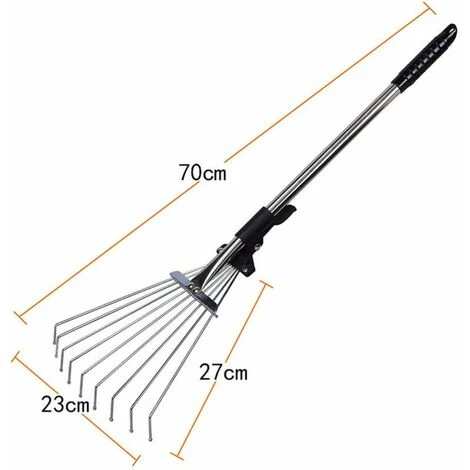 Râteau à Feuilles De Jardin Râteau De Jardin Réglable En Métal Râteau De Camp Extensible Pour Pelouse De Jardin 5 Râteau à Feuilles De Jardin Râteau De Jardin Réglable En Métal Râteau De Camp Extensible Pour Pelouse De Jardin – Image 5