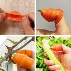 Couteau À Pouce,Couteau À Doigt Silicone,Couteau Cueillette Fruits,Séparateur Coupe Pouce,Couteau De Jardinage,Outils De Jardinage Pour Le Jardin,La Récolte De Légumes,La Cuisine,2PC -Terre Tendre Soldes Boutique 94927337 5