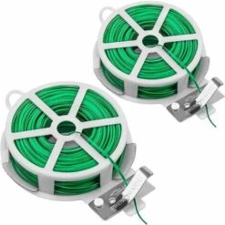 2 Rouleaux 50M Fil Jardinage Vert Avec Coupe Fil De Fer Plastifie Attaches De Fil De Jardin Attache Plante Tomates Cravates En Fil De Plantes Pour Organisation De Jardinage à Domicile