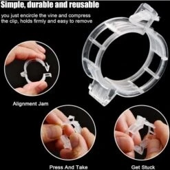 100 Pièces Clips De Support De Plantes, Clips Pour Les Légumes, Pinces à Plantes En Plastique, Clips De Fixation Pour Plantes De Jardin, Clip Pour Tomates, Plants De Vignes, Légumes, Blanc H151 -Terre Tendre Soldes Boutique 95979765 3