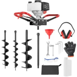 Tarière à Essence 52cc Monocylindre Tarière à Trois Dents