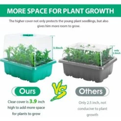 Mini Serre Pour Plantes Avec Lampe, 4 Pièces Serre Semis De Culture Avec Contrôleur De Synchronisation Luminosité Réglable, épaissir Boite Semis Avec Couvercle Surélevé -Terre Tendre Soldes Boutique 96680400 4