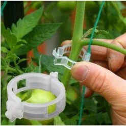 100PCS Support De Plantes Clips De Jardin Clips De Tomate Prend En Charge / Relie Les Plantes / Ficelle / Vignes Treillis / Cages Plante Vigne Clip De Fixation De Légumes Outils De Greffage Pour Que L