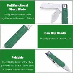 Couteau De Greffage Pliant, Couteau De Greffage, Couteau De Jardin, Couteau Pliable Greffe D'élagage, Couteau Greffe Lame Double, Couteau De Jardinage De Greffage, Outil De Greffage De Jardin -Terre Tendre Soldes Boutique 97260643 4