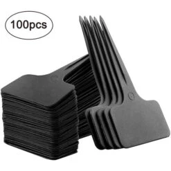 100 Pcs Étiquettes De Plantes En Plastique Étanche Pépinière T-Type Étiquettes De Jardin Marqueurs De Plantes Noires 2.36 "x 3.94"