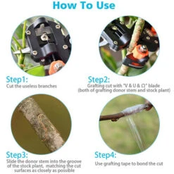 Outils De Greffage De Jardin, Outils D'élagage De Jardin Rubans De Greffage Branche De Plante En Caoutchouc Vigne Arbre Fruitier Kits D'outils De Coupe Ciseaux -Terre Tendre Soldes Boutique 97563373 5