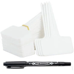 100 Pièces Etiquette Jardin Exterieur Marqueurs En Plastique De Plantes Type T Plastique Etiquette Potager Avec Stylo étanche Etiquetage Réutilisable Et Accessoires Pour Plantes(Blanc)