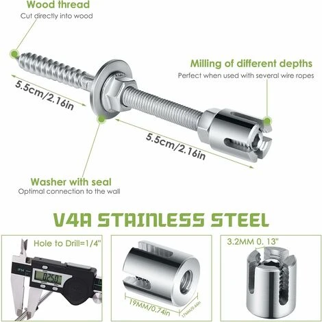 Support Pour Plante Grimpante, Kit Complet En Inox Avec Support Mural Et Corde Diamètre 3Mm (Longueur 16M) 2 Support Pour Plante Grimpante, Kit Complet En Inox Avec Support Mural Et Corde Diamètre 3Mm (Longueur 16M) – Image 2