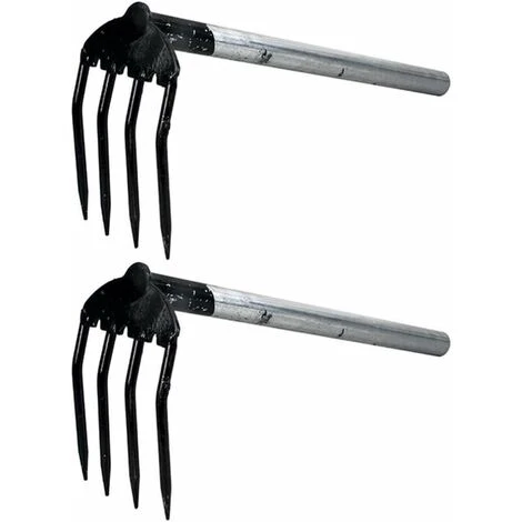 Râteau à Griffes à Main à Quatre Dents Barre En Acier Râteau De Plage écrou Marteau Râteau à Creuser Pour Jardinage épandage De Paillis En Vrac - Paquet De 4 2 Râteau à Griffes à Main à Quatre Dents Barre En Acier Râteau De Plage écrou Marteau Râteau à Creuser Pour Jardinage épandage De Paillis En Vrac - Paquet De 4 – Image 2