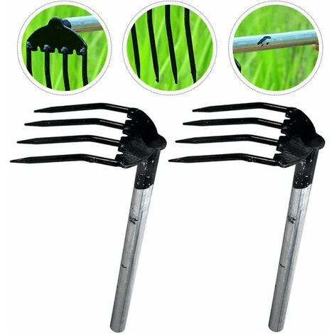 Râteau à Griffes à Main à Quatre Dents Barre En Acier Râteau De Plage écrou Marteau Râteau à Creuser Pour Jardinage épandage De Paillis En Vrac - Paquet De 4 4 Râteau à Griffes à Main à Quatre Dents Barre En Acier Râteau De Plage écrou Marteau Râteau à Creuser Pour Jardinage épandage De Paillis En Vrac - Paquet De 4 – Image 4