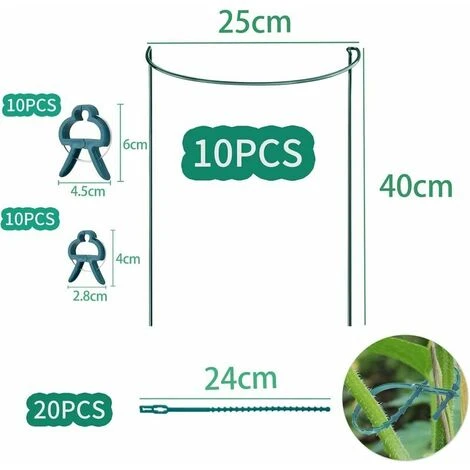 Tuteur Pour Végétaux 10x Tuteurs Pour Plantes, Piquets Verts Demi-Ronds Support Plantes Plante,Aidez Vos à Pousser - Anneau De Plante Pieux Hortensias,Pivoines,Plantes Vivaces(25cmx40cm), 25x40cm-10 P 2 Tuteur Pour Végétaux 10x Tuteurs Pour Plantes, Piquets Verts Demi-Ronds Support Plantes Plante,Aidez Vos à Pousser - Anneau De Plante Pieux Hortensias,Pivoines,Plantes Vivaces(25cmx40cm), 25x40cm-10 P – Image 2